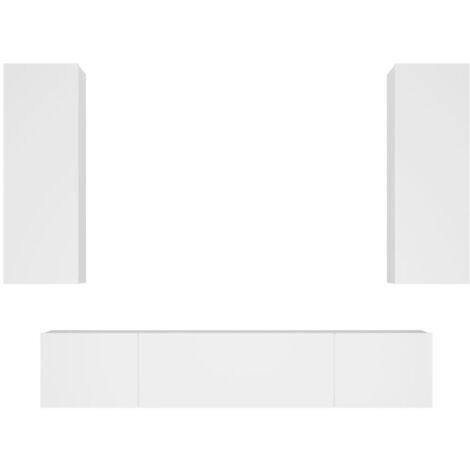 4 Piece TV Cabinet Set White Engineered Wood vidaXL