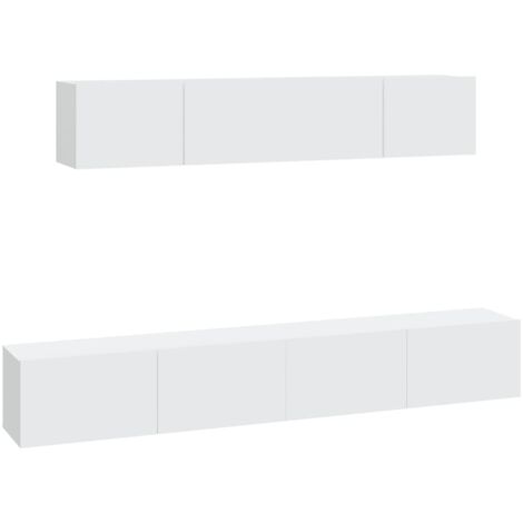 4 Piece TV Cabinet Set White Engineered Wood vidaXL