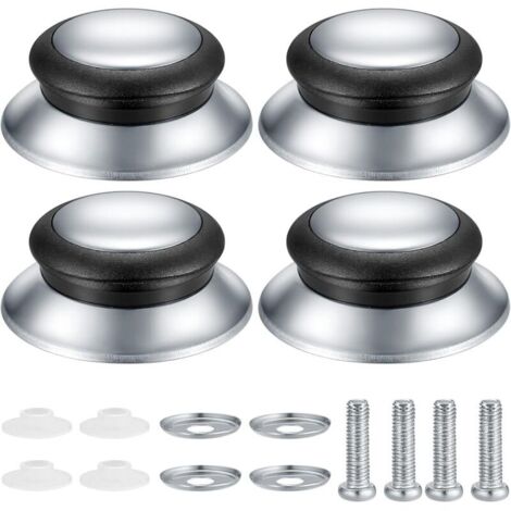 4-piece universal stainless steel lid knobs for pots and pans