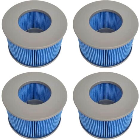 4-Piece Upgraded Edition Set for Mspa Inflatable Pools, Improved Version, Hot Tub Filter, Cartridge Pump for Spas and Inflatable Pools - 2020 Model and Newer