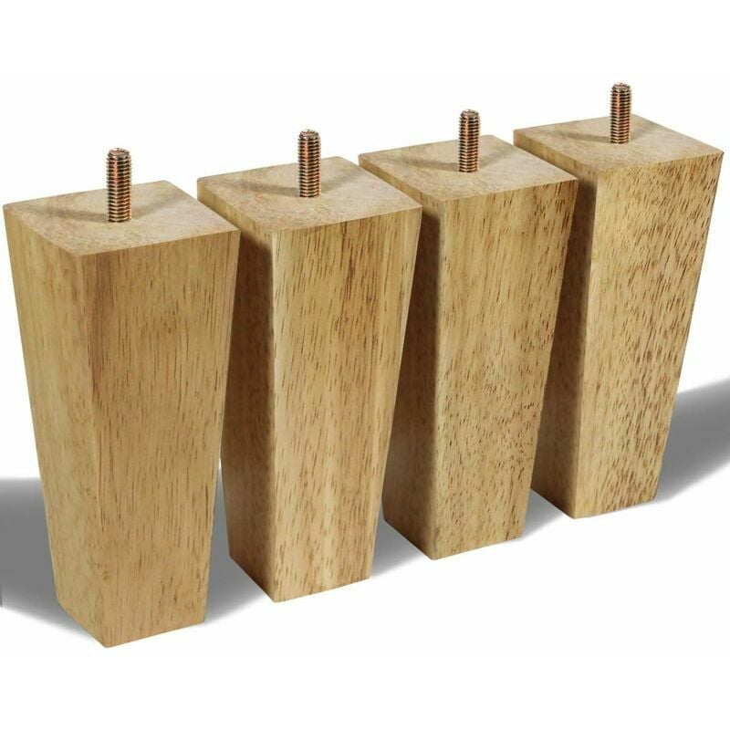 4 Piece Wooden Furniture Legs with M8 Screws