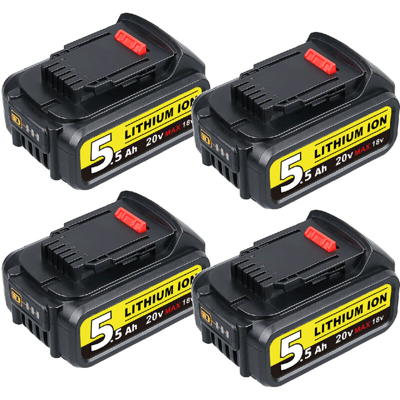 Pdstation - 4 pièces 18V 5.5Ah batterie de rechange pour Dewalt batterie 18v DCB184 DCB182 DCB200 DCB201 DCB180 DCB181