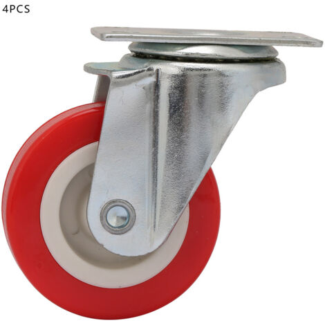 4 pièces 2 pouces roulettes pivotantes à plaque supérieure capotées en PVC pour meubles et chariots