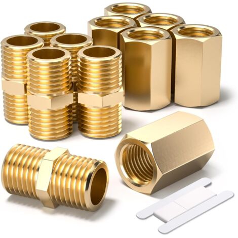 4 pièces 3/4 "à 3/4" femelle et mâle BSP filetage laiton hexagonal mamelon connecteur de couplage pour la Conversion raccordement tuyau - 1/2 X