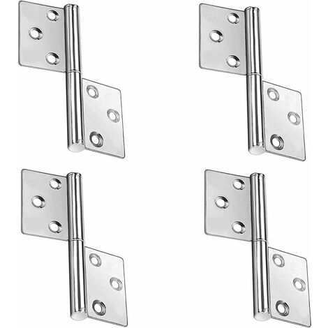 4 pièces 3 pouces 1.2 trou en acier inoxydable drapeau charnière épaissie porte charnière détachable charnière，Pour meubles de maison, portes et fenêtres, etc.