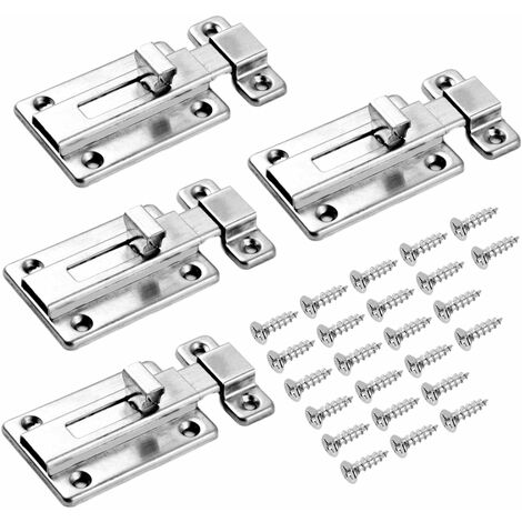 4 pièces 3 pouces montées au boulon de porte de porte de porte de porte loquets de porte coulissante verrouillage porte verrouillage serrure de sécurité pour la salle de bain serrure de porte loft tra