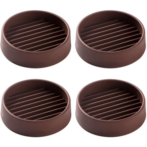 4 Pièces 5.1cm Patin Rond Antidérapant en Caoutchouc, Bed Sofa Wheel Anti-Slip Pad, Pied en Caoutchouc Pad, pour Lit Armoire Canapé Chaise Table, Marron
