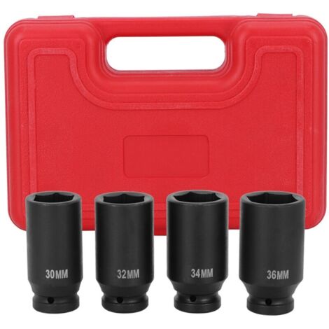 4 pièces 6 points 1/2 pouces DR, roue avant et arrière, écrou d'essieu, accessoire de douille à Impact profond