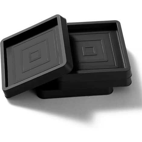 4 Pièces 6.4cm Patin Carrés Antidérapant en Caoutchouc, Bed Sofa Wheel Anti-Slip Pad, Pied en Caoutchouc Pad, pour Lit Armoire Canapé Chaise Table, Noir