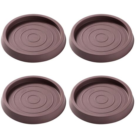 4 Pièces 6.4cm Patin Rond Antidérapant en Caoutchouc, Bed Sofa Wheel Anti-Slip Pad, Pied en Caoutchouc Pad, pour Lit Armoire Canapé Chaise Table, Marron