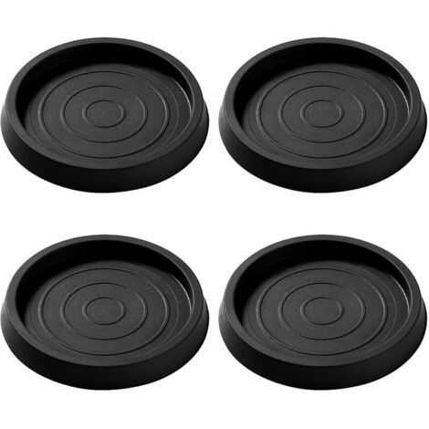 4 Pièces 6.4cm Patin Rond Antidérapant en Caoutchouc, Bed Sofa Wheel Anti-Slip Pad, Pied en Caoutchouc Pad, pour Lit Armoire Canapé Chaise Table, Noir