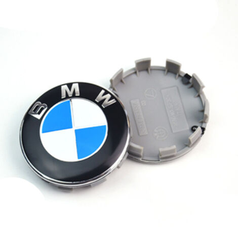 4 Pièces 68mm Enjoliveurs avec Logo Bleu et Blanc pour BMW Série 3, Série 5, X1, X5, X6