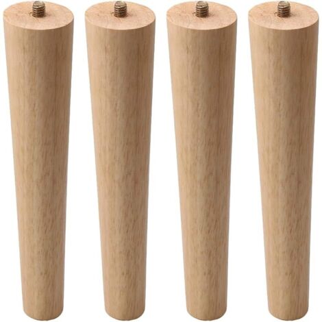 4 pièces 7.87 pouces hauteur meubles en bois pieds pieds M8 filetage remplacement conique meubles jambes pieds pour armoire chaise canapé Table lit