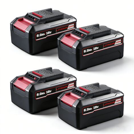 4 pièces 8.0Ah HSL1810 Batterie Li-ion de remplacement 18V 4511395 pour EINhell 4511481 4511396 PXC AXXIO GE-LC 18 Batterie série Li pour outils de forage sans fil