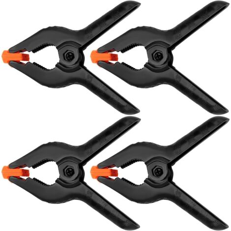 4 Pièces 8cm Pince à Ressort, Pinces à Ressort en Plastique Noir en Nylon, pour Projets de Bricolage, Studios Photo