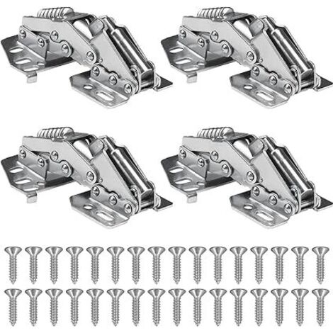 4 Pièces 90° Charniere Porte Cuisine Charnière à Visser 90° Degré Charnieres Fermeture Douce 90 Charnières Hydraulique Charnières à Fermeture Douce pour Porte D'armoire,Caravane(895929mm)