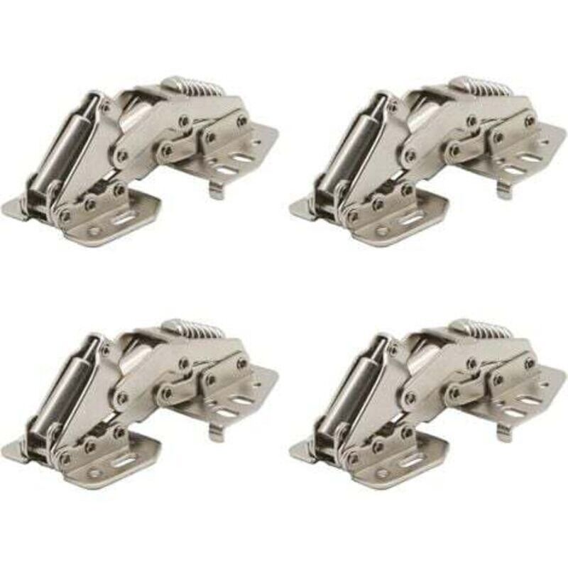 4 Pieces 90 Degree Cabinet Flap Hinges with Hydraulic Damper for Kitchen Caravan Motorhome Wardrobe Doors