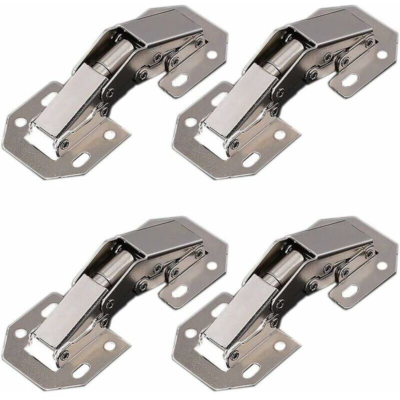 Hoopzi - 4 Pieces 90 Degree Easy to Install Hidden Kitchen Cabinet / Arched Cabinet Hinges