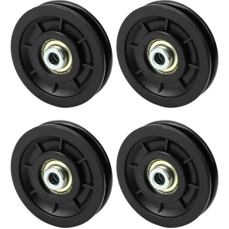 4 Pièces 90 mm Roulement Poulie en Nylon, Roue Universelle pour Équipements de , Charge Maximale de 450 kg, Convient aux Cordes jusqu'à 7 mm