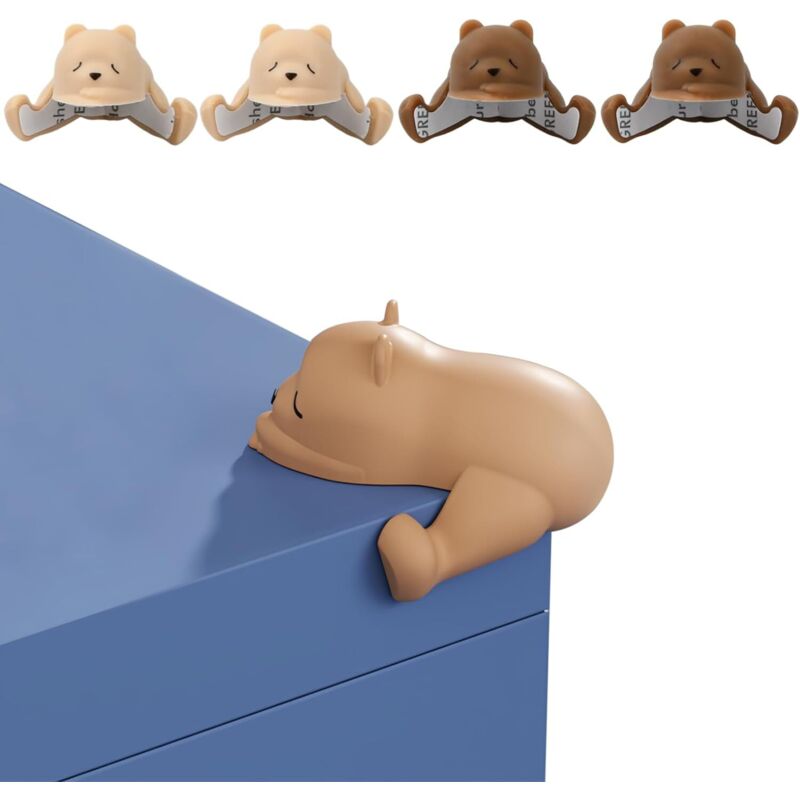 4 Pièces (Abricot et café) Protege Coin de Table Protection, Angles Anti-Collision, Protection Coin, Protecteur d'angle Mignonne, Meuble Protection