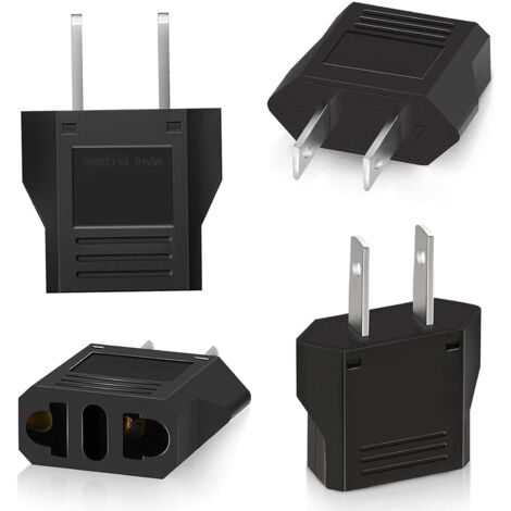 4 pièces Adaptateur de Voyage,Adaptateur Prise USA,Adaptateur Prise France vers USA,Adaptateur USA,Adaptateur Prise Canada,Adaptateur Prise Universelle Americaine/Chine/Japon/Canada/Mexique