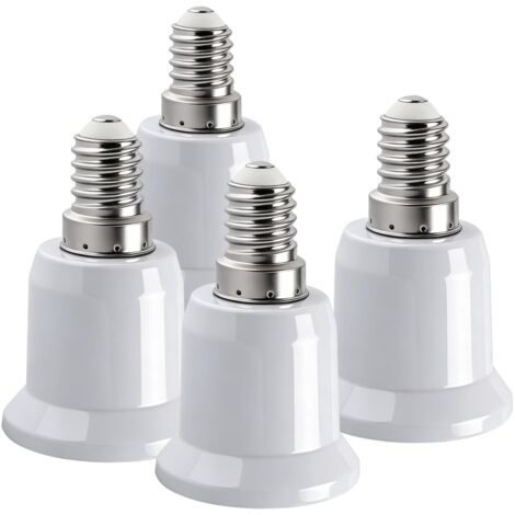 4 Pièces Adaptateur E14 vers E27, Adaptateur Ampoule Baillonette vers Vis, Convertisseur de Douille à Baïonnette E14 à E27 pour Ampoule LED Incandescente Halogene Adaptateur Culot Douille