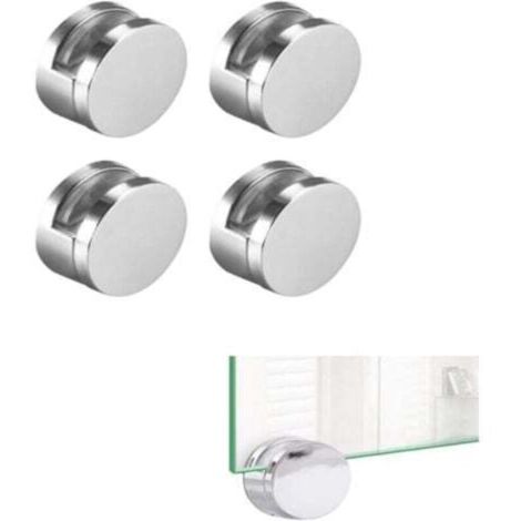 [4 pieces] Adjustable frameless rectangular glass shelf brackets, heavy-duty mounting brackets, shelf clips