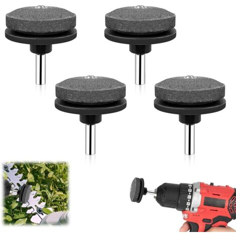 4 Pièces Affûteuse, Tige 6,35 Mm, Corindon Double Couche, Pour Perceuse, Lames Tondeuse Et Outils Jardin