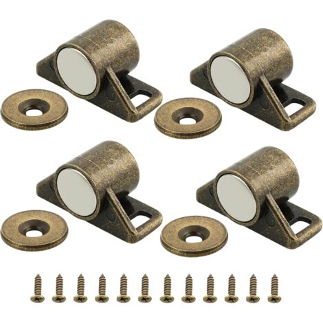 4 Pièces aimant porte placard, 3.6 CM aimant de porte Magnétique Fermeture de Porte Peatique, Loquet de Porte Magnétique Aimant Meuble Fermeture pour Tiroir, Meuble, Armoire, Cabinet, Bronze