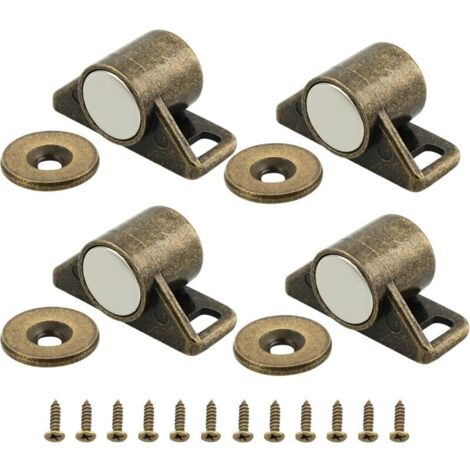 4 Pièces aimant porte placard, 3.6 CM aimant de porte Magnétique Fermeture de Porte Peatique, Loquet de Porte Magnétique Aimant Meuble Fermeture pour Tiroir, Meuble, Armoire, Cabinet, Bronze
