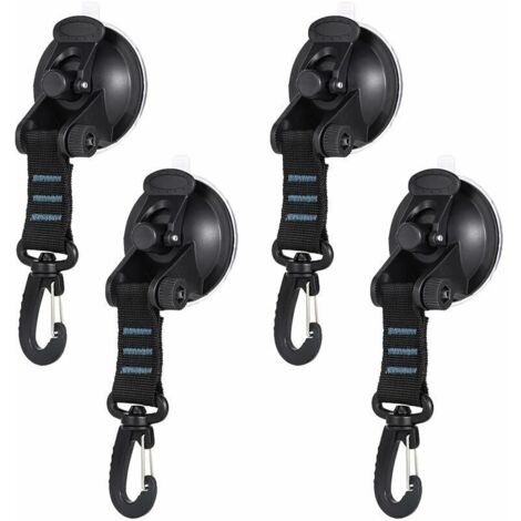 4 Pièces Ancre à Ventouses Caravan, Ancre à Ventouse Ventouse de Camping Ancrage à Ventouse avec Attache pour La Maison, La Voiture, Les Auvents, Les Bâches, Les Tendeurs de Voiture,