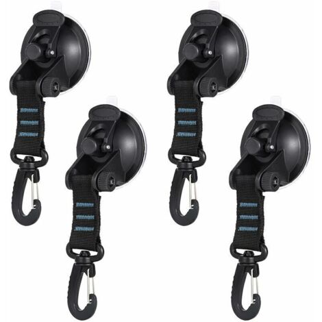 4 Pièces Ancre à Ventouses Caravan, Ancre à Ventouse Ventouse de Camping Ancrage à Ventouse avec Attache pour La Maison, La Voiture, Les Auvents, Les Bâches, Les Tendeurs de Voiture,