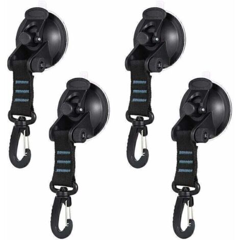 4 Pièces Ancre à Ventouses Caravan, Ancre à Ventouse Ventouse de Camping Ancrage à Ventouse avec Attache pour La Maison, La Voiture, Les Auvents, Les Bâches, Les Tendeurs de Voiture,