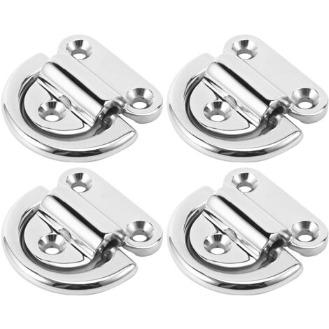4 Pièces Anneaux en D en Acier Inoxydable 316 8mm, Accessoire Nautique Haute Performance pour Bateau