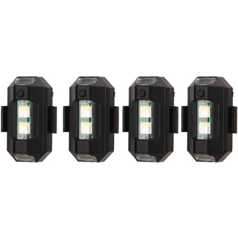 4 pièces anti-collision lumières 3 modes de couleurs LED clignotant avertissement lampes de sécurité pour drones motos vtt vélos