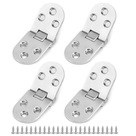 4 Pièces Argent Charnière Flip Pliable Alliage Zinc, Charnière Flip pliable, pour Table Pliante, Porte de Placard, Trappe