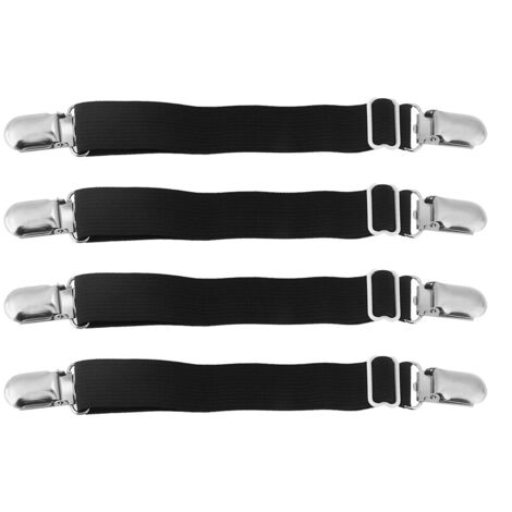 4 pièces attaches ajustables pour drap de lit, clips élastiques de fixation et sangles de maintien
