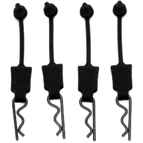 4 Pièces Attaches Universelles pour Coque de Voiture RC 1/10, Clips et Boulons de Remplacement Noir