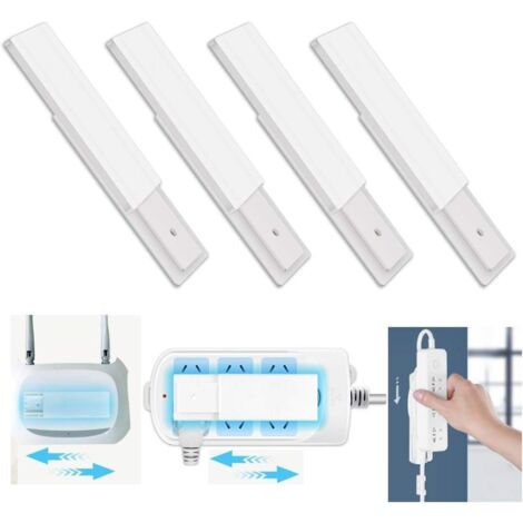 4 pièces Auto-adhésif Multiprise Fixator, Puissance Mural Punch-Bande Libre Mount Holder,  pour Simplest Power Strip, routeur WiFi, AmazonBasics, Belkin, Contrôle à Distance et Autres-Fei Yu