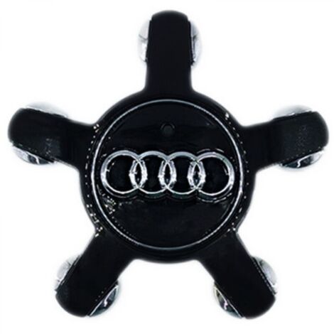 4 Pièces Auto Cache Moyeux Capuchons De Centre pour Audi A3 A4L A5 A6L A8L Q3 Q5, Centre de Jante Capuchons Cache de Roue Centrale Accessoires de Voiture,135mm,noir