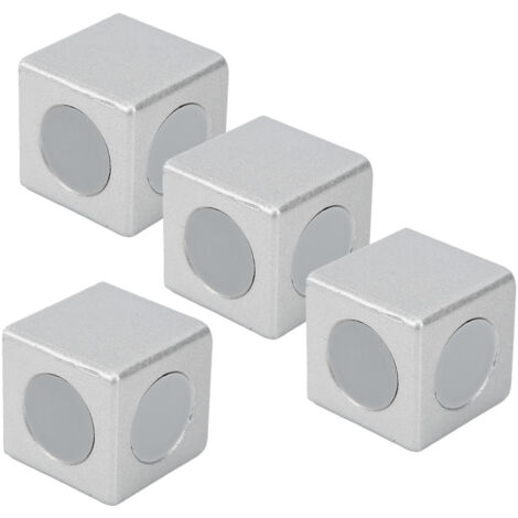 4 Pièces Bloc de Connexion à Angle Droit pour Profilés Aluminium, Raccord Industriel Fournitures, Norme Européenne 30 2‑Voies