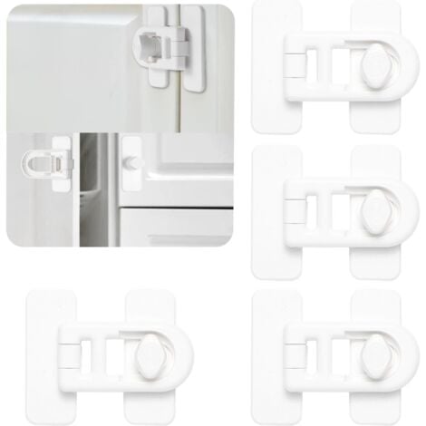 Serrure Tiroir Placard 2 Serrures De Sécurité Enfant Adhésives - Bloque Porte, Fenêtre, Frigo Et Placard - Avec 4 Clés - Protection Bébé Protection Fenetre Enfant