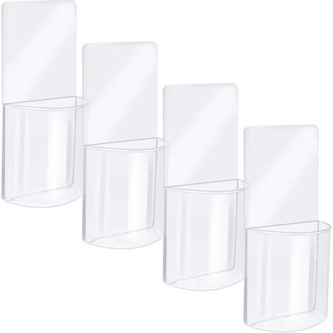 4 Pièces Boîte de Rangement Mural Support de Télécommande Transparent Organisateur de Médias en Acrylique Pratique