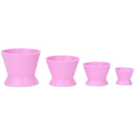 4 Pièces Bols de Mélange en Silicone pour Peinture, Masque Visage et Matériel Dentaire - Rose
