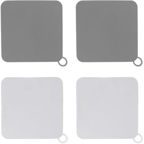 4 pièces Bouchon de Drain Plat en Silicone Anti-odeurs, Forte Aspiration, Couvercle Multifonctionnel Blanc Gris