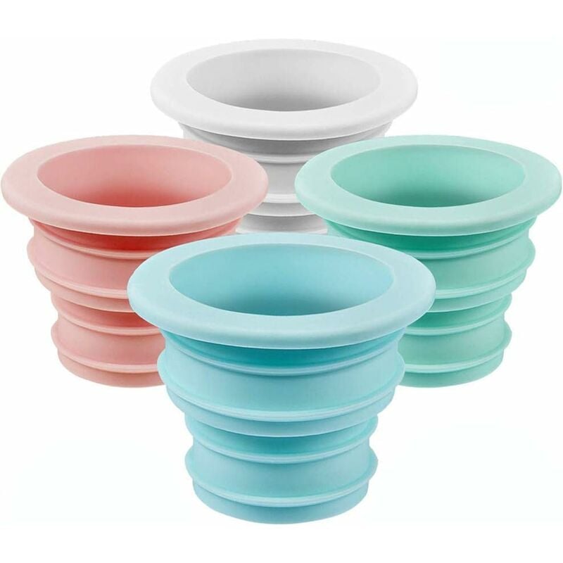 Fei Yu - 4 Pièces Bouchon D'étanchéité, Bouchons Déodorant en SiliCône, pour Tuyau Cuisine et d'égout pour Machine à Laver(Bleu, Rose, Blanc, Vert)