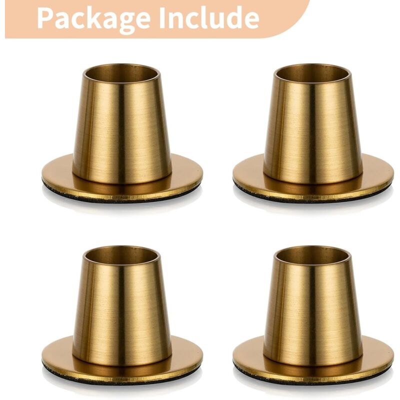 4 Pièces Bougeoirs pour Bougies Dorés - Bougeoir pour Bougies à Chauffe-Plat Bougeoirs Coniques en Métal Centres de Table Fête Cheminée Noël