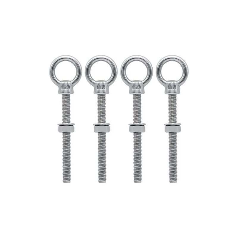 4 pièces boulons à œil M10 œillets de levage à anneau fileté métrique, vis à œil soudées en acier inoxydable pour la fixation et la suspension, M10 x