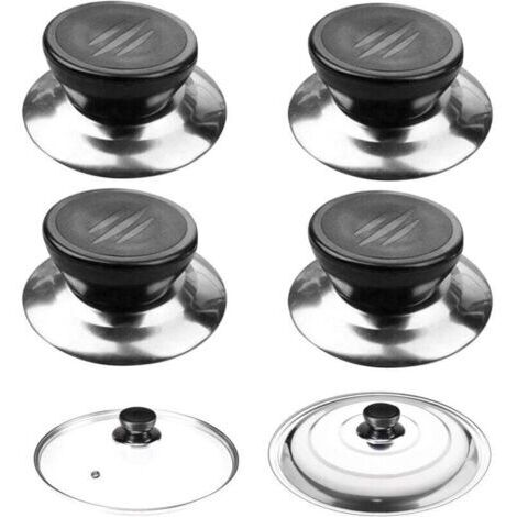 4 pièces Bouton de Couvercle, poignée couvercle poele, Bouton Couvercle Casserole Housses, Poignée Couvercle Casserole Convient aux Bouilloires Poêles Couvercles D'ustensiles de Cuisine