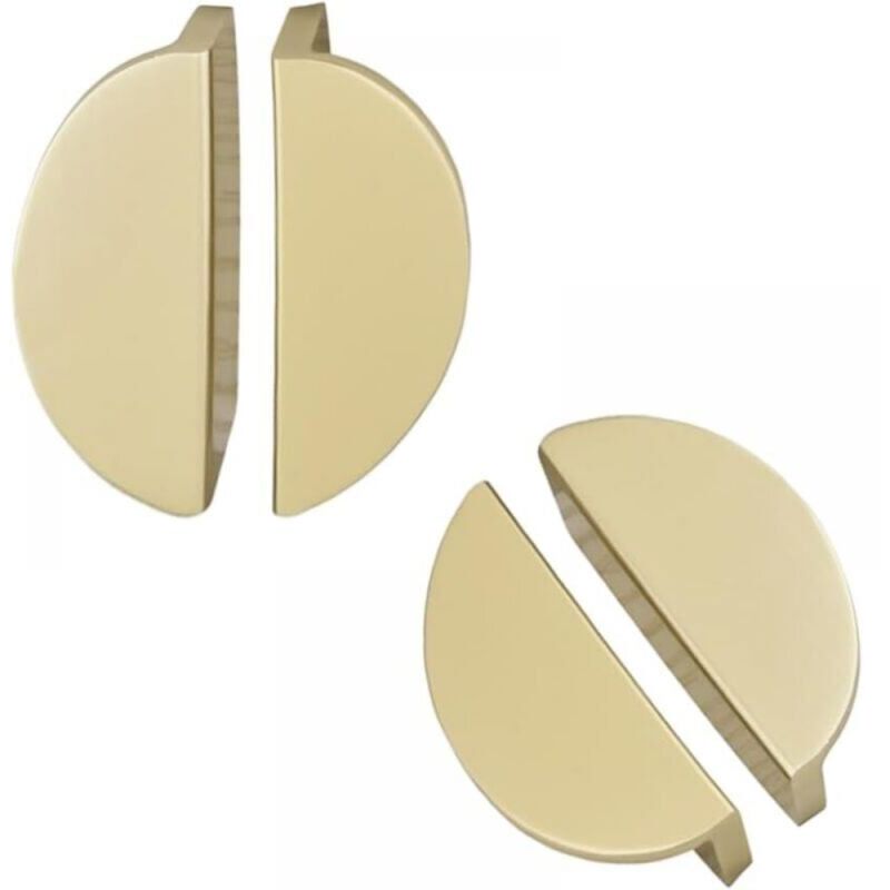 4 Pièces Bouton de Meuble Doré Poignée de Tiroir Demi-Lune Poignées de Tiroir Dorées Brossées Poignées de Cuisine de Metall Poignées de Meubles de